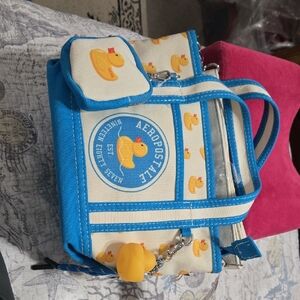 Aeropostale Blue and Cream Duck Print Bag